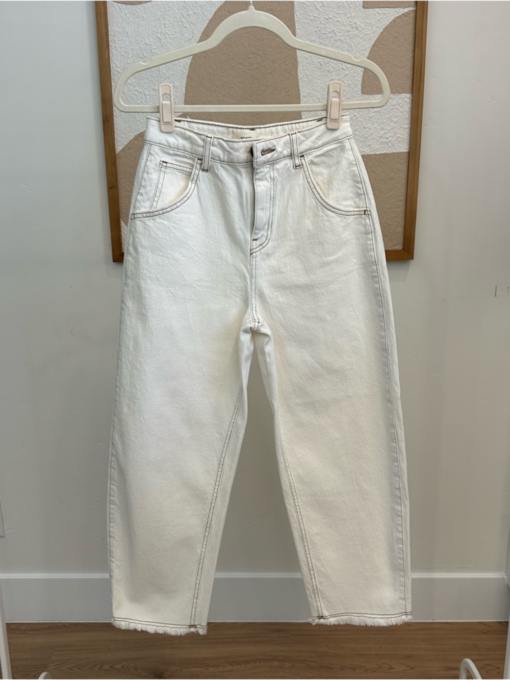 Seventy + Mochi Ecru Barrel Jean